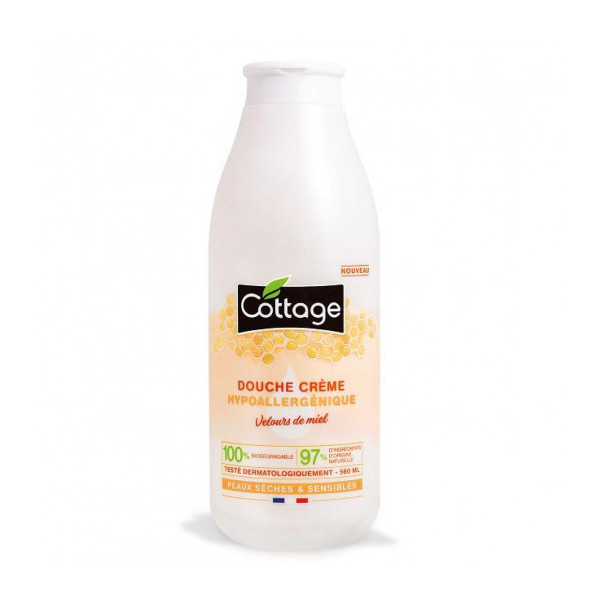 COTTAGE Douche Crème Hypoallergénique Velours de Miel 560mL