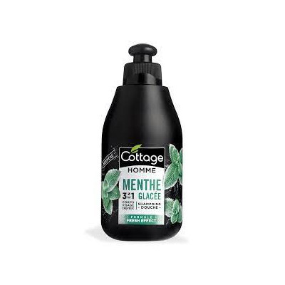 COTTAGE MEN Shampoing Douche Menthe Glacée 3en1 25