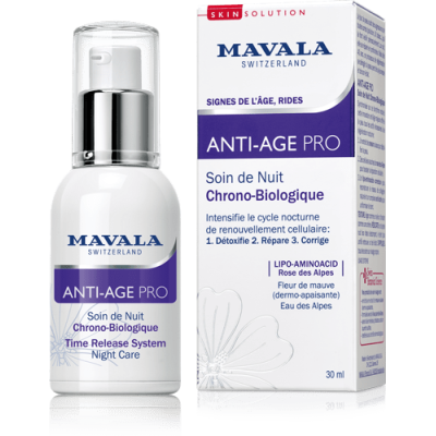 MAVALA SWISS SKIN SOLUTION Anti-Age PRO Soin de Nuit Chrono-Biologique 30mL