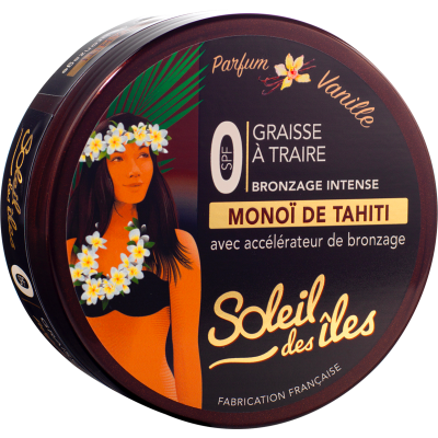 PARFUM DES ILES - Graisse à Traire Bronzage Intense SPF0 Parfum Vanille 150mL 