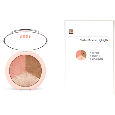 GOLDEN ROSE Nude Look Baked Trio Face Powder