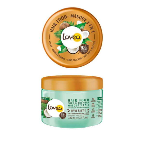 LOVEA - Hair Food - Masque 3 en 1 - Coco & Thé Vert 390ml