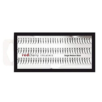 Red Cherry Eyelashes - Single Medium Black