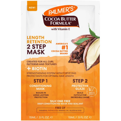 PALMER'S Cocoa Butter Formula & Biotin Length Retention 2 Step Mask 15mL*2