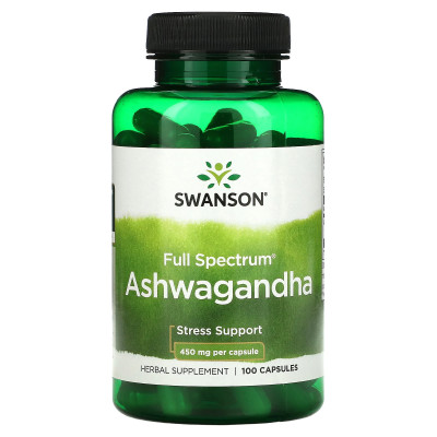 SWANSON - Full Spectrum Ashwagandha 450mg for stress support 100 Capsules