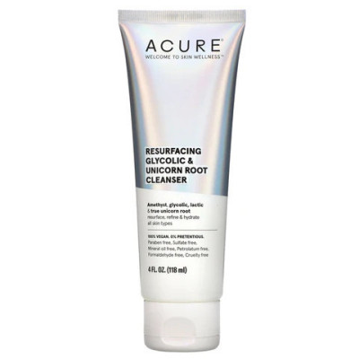 ACURE- Resurfacing Glycolic & Unicorn Root Cleanser, 118mL