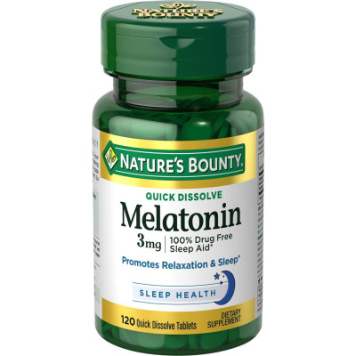 NATURE'S BOUNTY Quick Dissolve Melatonin 3mg 120 Tablets