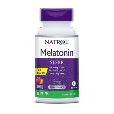 Natrol, Melatonin, Fast Dissolve, Strawberry, 3 mg, 90 Tablets