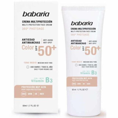 BABARIA - CRÈME VISAGE PHOTOAGE MULTI-PROTECTION SPF50+ TEINTÉ 50ML