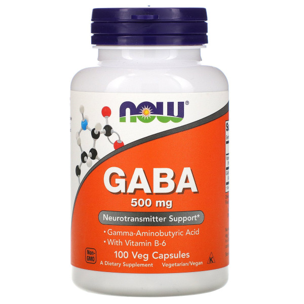 NOW - GABA 500mg with Vit B6 Neurotransmitter Support 100 Capsules