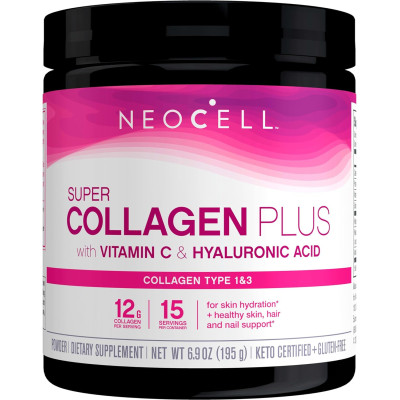 NEOCELL - SUPER COLLAGEN PLUS - VITAMIN C & HYALURONIC ACID POWDER - 195g