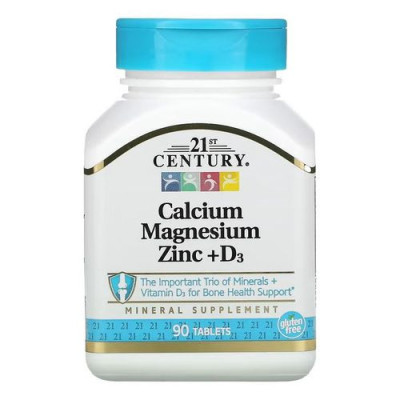 21ST CENTURY - CALCIUM MAGNESIUM ZINC + D3 - 90 TABLETS