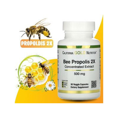 CALIFORNIA GOLD NUTRITION - BEE PROPOLIS 2X 500mg - 90 CAPSULES