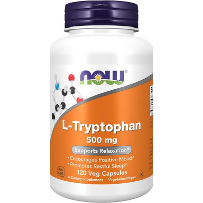 NOW - L-TRYPTOPHAN 500mg - 120 veg Capsules