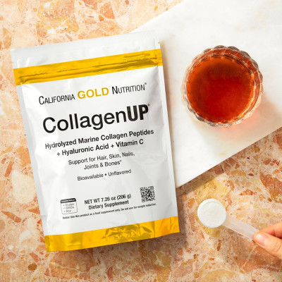 CALIFORNIA GOLD NUTRITION - CollagenUP Hydrolyzed Marine Collagen Peptides + Hyaluronic Acid + Vitamin C - 206g