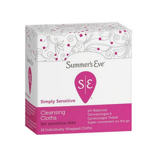 SUMMER'S EVE - LINGETTES INTIMES SENSITIVE CLEANSING CLOTHS 16 Unités