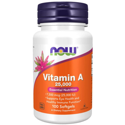 NOW Foods - Vitamin A 25000 IU - 100 Softgels