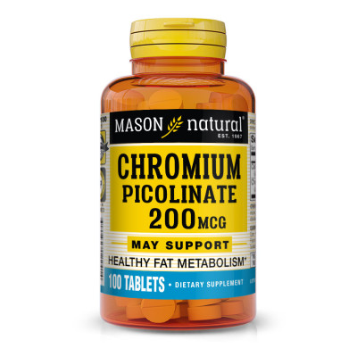 MASON NATURAL - CHROMIUM PICOLINATE 200MCG - 100 Comprimés