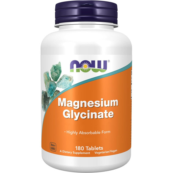NOW FOODS - Magnésium Glycinate - 180 Comprimés