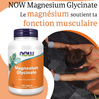NOW FOODS - Magnésium Glycinate - 180 Comprimés