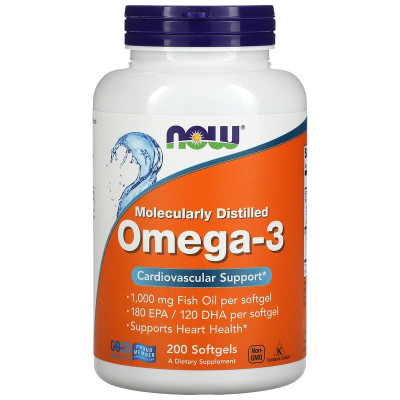 NOW FOODS - Omega-3 Fish Oil - 200 Softgels