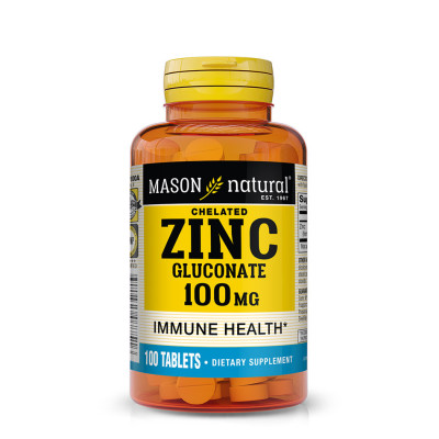 MASON NATURAL - Chelated Zinc Gluconate 100 mg - 100 cp