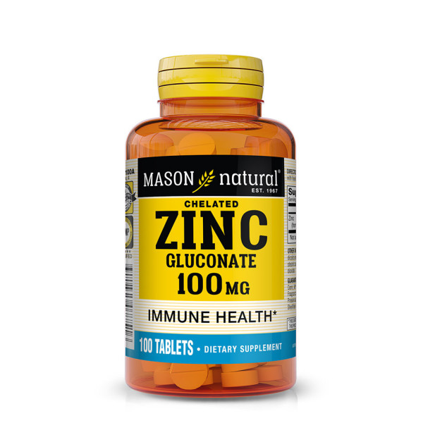 MASON NATURAL - Chelated Zinc Gluconate 100 mg - 100 cp