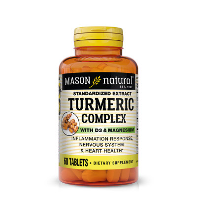 MASON NATURAL - Turmeric Complex With Vitamin D 3 & Magnesium - 60 cp