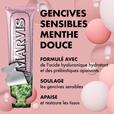 MARVIS - Dentifrice gencives sensibles à la menthe, 75 ml