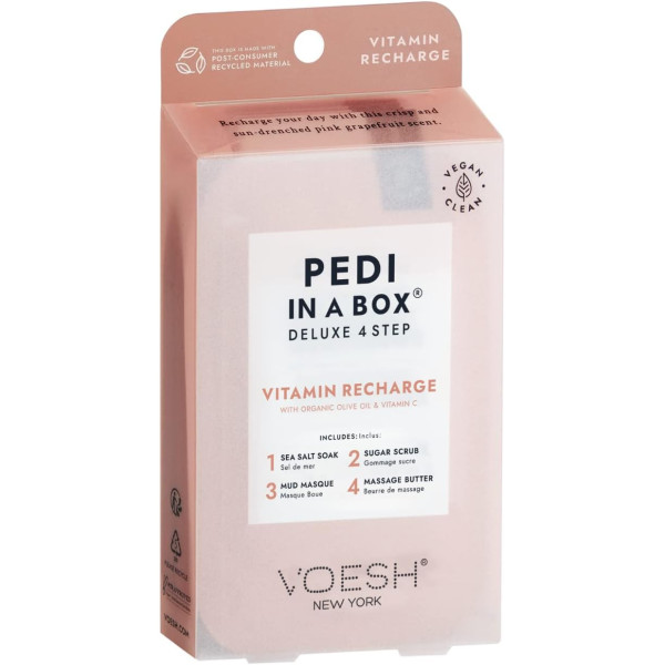 VOESH - Deluxe Pedicure Vitamin Recharge Pedi In A Box 4 in 1