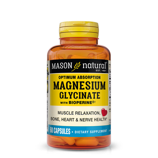 MASON NATURAL - Magnesium Glycinate w/Bioperine® - 60 Capsules