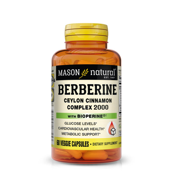 MASON NATURAL - Berberine Ceylon Cinnamon Complex - 60 Capsules