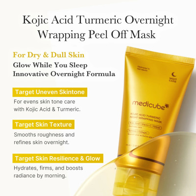MEDICUBE - Kojic Acid Turmeric Night Wrapping Mask - 75ml MEDICUBE - Kojic Acid Turmeric Night Wrapping Mask - 75ml