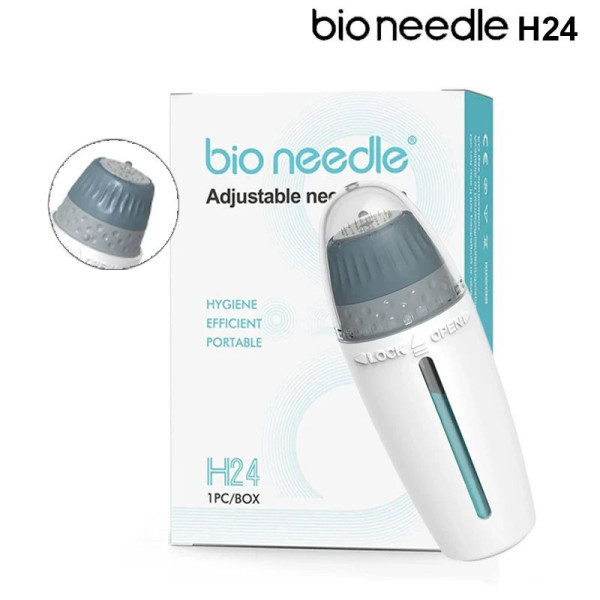 Bio Needle H24 - Hydra Derma Stamp (10ml) Aiguilles Réglables 0-1,5 mm