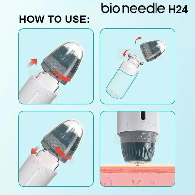 Bio Needle H24 - Hydra Derma Stamp (10ml) Aiguilles Réglables 0-1,5 mm