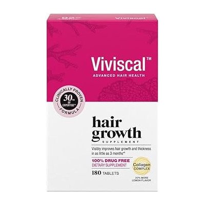 Viviscal - Hair Growth Supplements for Women, For Thinning Hair and Hair Loss -180 Comprimes - Traitement de 3 mois -